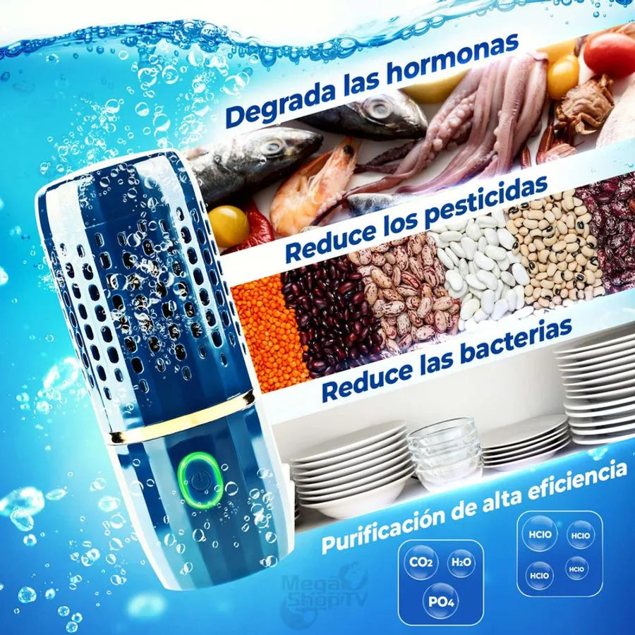 Eliminación de bacterias ultrasónico portátil, purificador de alimentos inalámbrico USB
